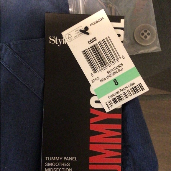 Macy’s Style and co. NWT 8 blue Capri tummy control  Capri pants - Picture 4 of 9